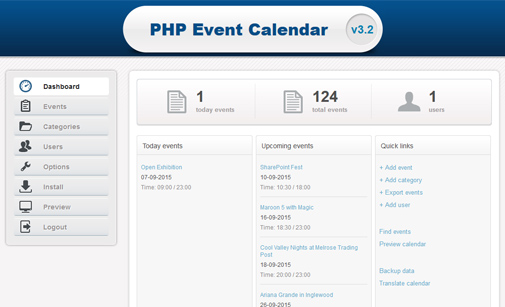Event calendar software